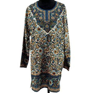 India Indian Top Womens Ethnic Handmade Floral Paisley Shirt Tunic Oversize Boho